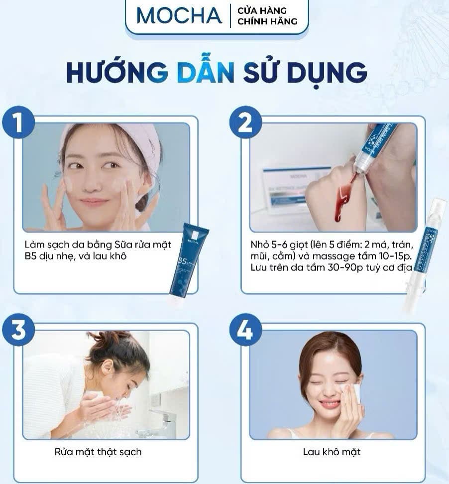 Retinol Mix Peel MOCHA 4in1 – Peel Da Tại Nhà Hỗ Trợ Tái Tạo Da, Mịn Da, Sáng Da (Combo 4 Món)