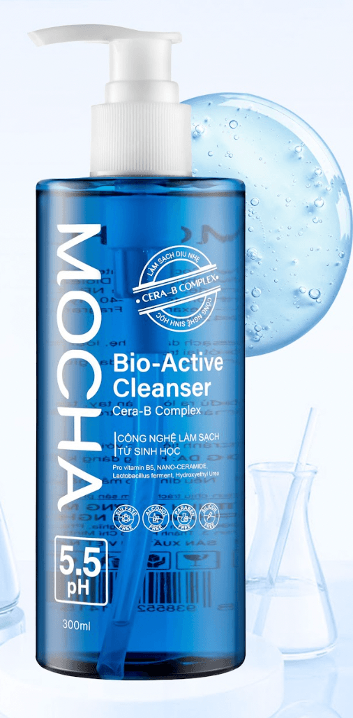Sữa Rửa Mặt MOCHA Bio Active Cleanser 300ml – Làm Sạch Dịu Nhẹ, Cấp Ẩm Cho Da Nhạy Cảm
