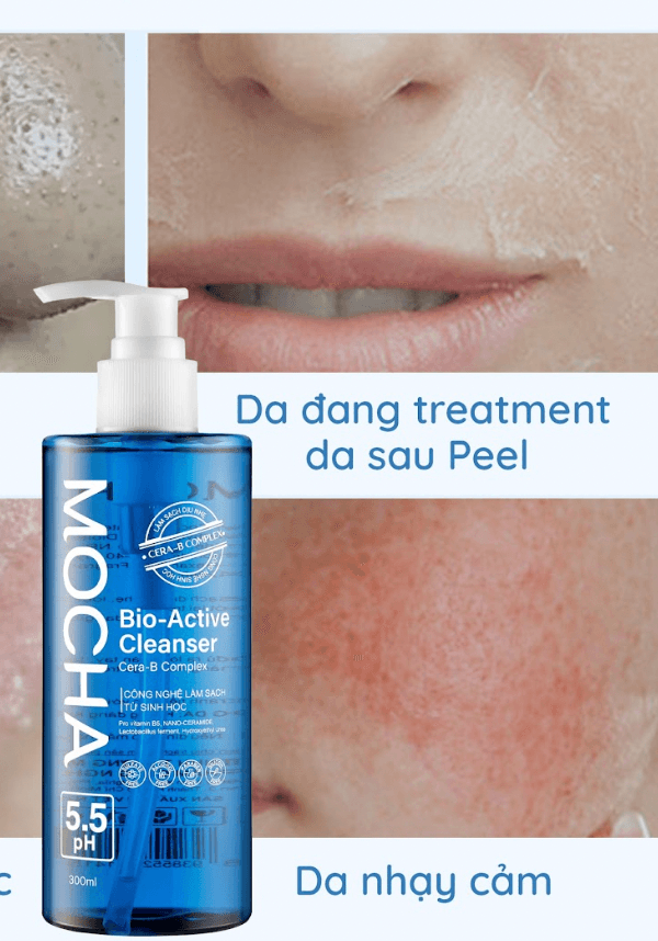 Sữa Rửa Mặt MOCHA Bio Active Cleanser 300ml – Làm Sạch Dịu Nhẹ, Cấp Ẩm Cho Da Nhạy Cảm