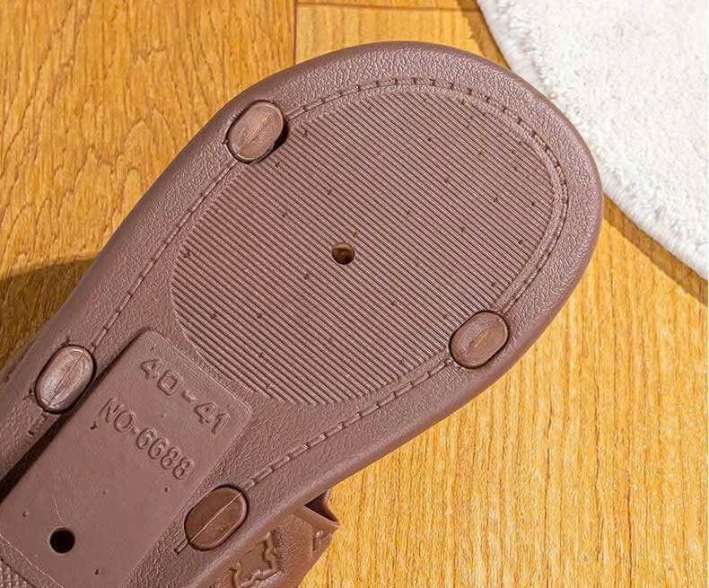 Dép Lê Quai Ngang Nữ Họa Tiết Monogram – Dép Đế Cao Su Non Êm Chân, Thời Trang