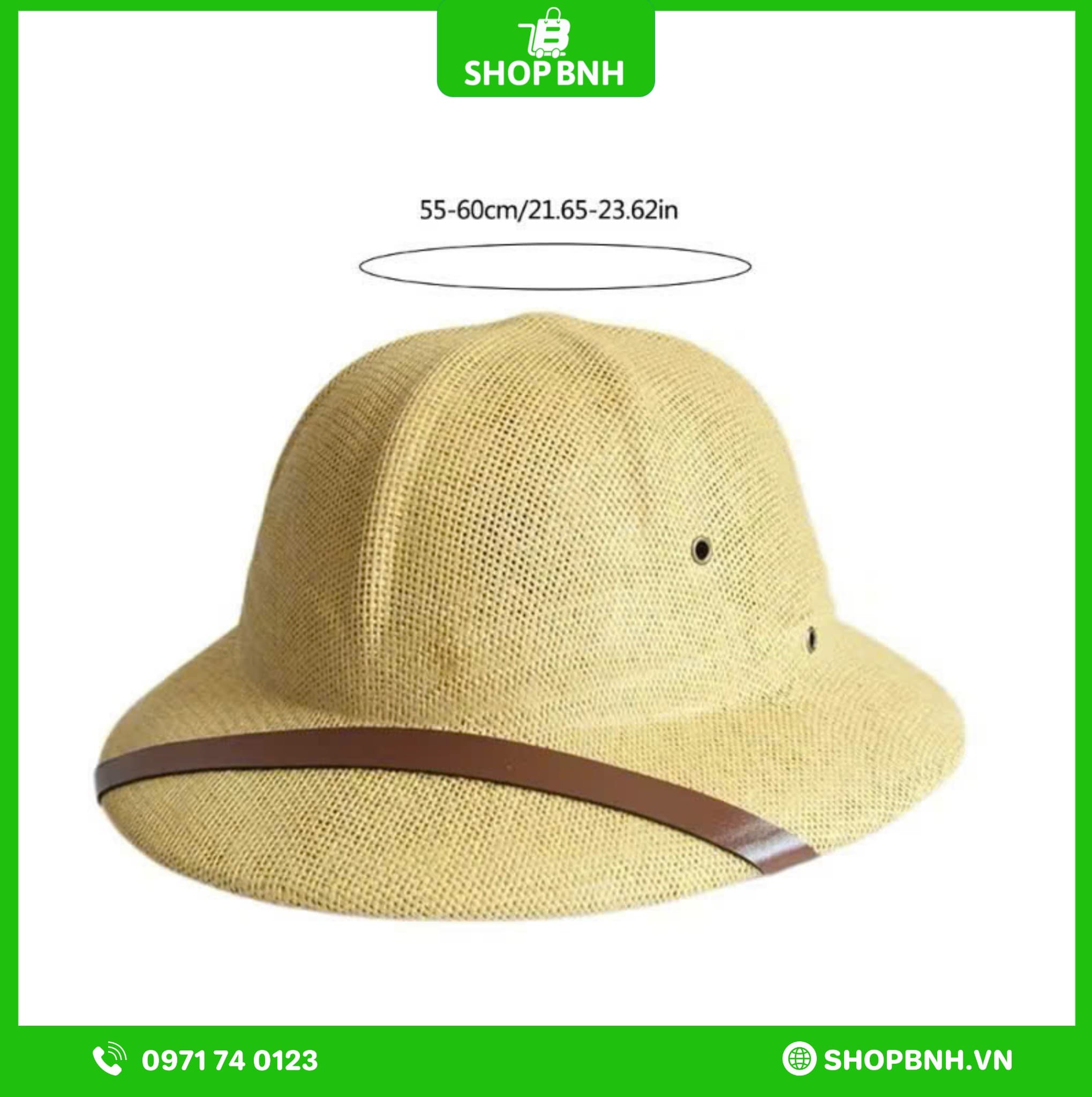 Mũ cói vành rộng gắn cờ Việt Nam – Mũ đi biển form cứng cao cấp, chống nắng, có chỉnh size 56–61cm