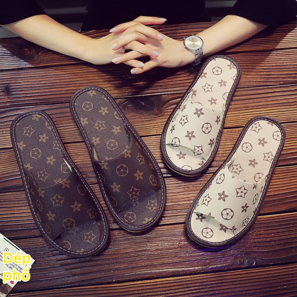 Dép Sandal LV Nam Nữ Size Kép 35–45 – Quai Da Cao Cấp, Form Chuẩn, Đi Êm