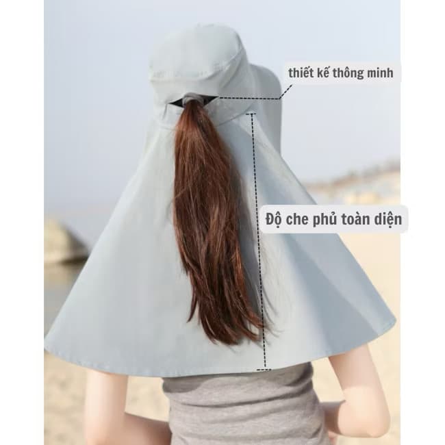 Mũ Vành Rộng To Chùm Vai Nữ – Che Nắng Toàn Diện, Thời Trang Cho Các Chị Đẹp Chống tia UV hiệu quả
