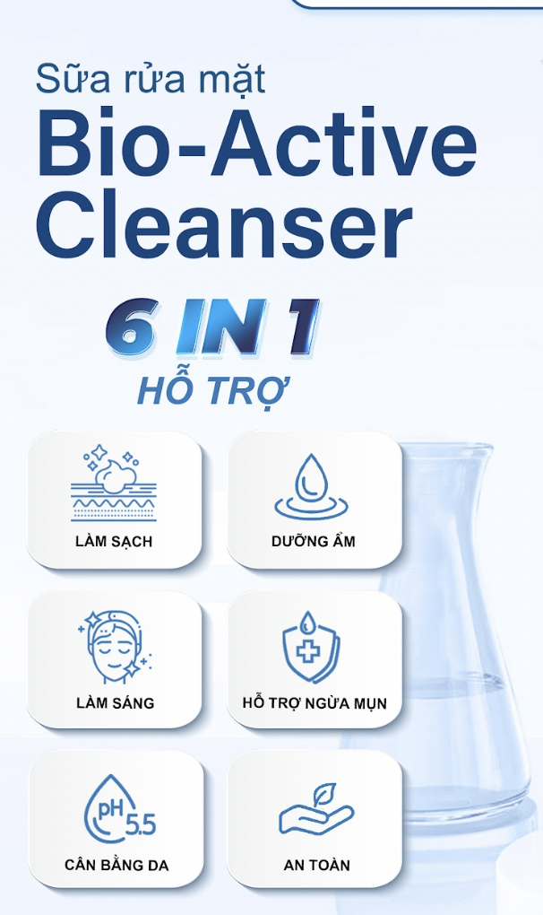 Sữa Rửa Mặt Lành Tính Chính Hãng Mocha Bio Active Cleanser - 300ml - Hỗ trợ Làm sạch da hằng ngày