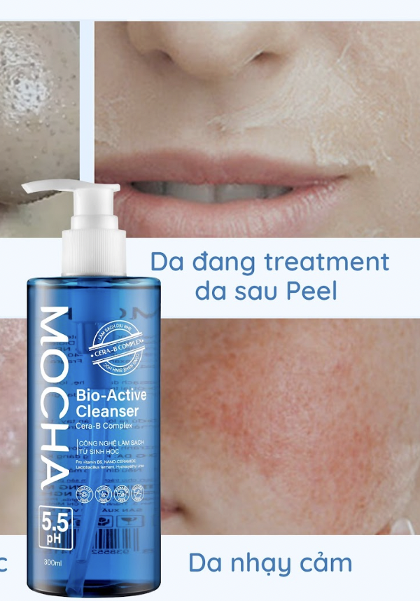 Sữa Rửa Mặt Lành Tính Chính Hãng Mocha Bio Active Cleanser - 300ml - Hỗ trợ Làm sạch da hằng ngày