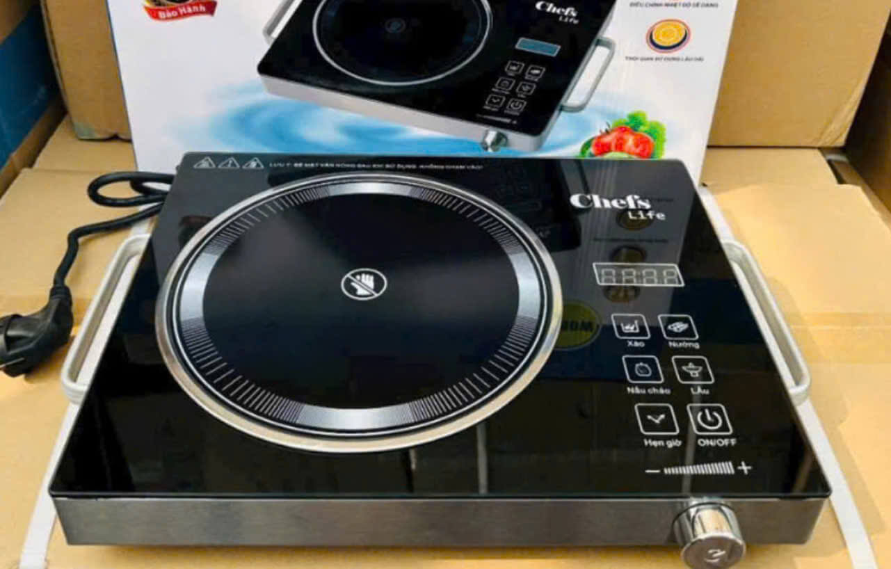 Bếp hồng ngoại cảm ứng cao cấp - Cảm ứng có đèn LED, mặt kính cường lực 3500W