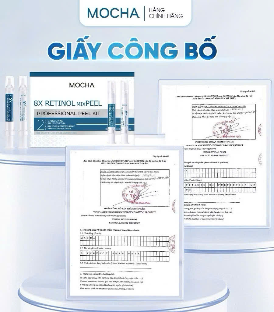 Retinol Mix Peel Mocha Peel Da Cải Thiện Mụn Nám, Căng Bóng, Skincare Tại Nhà Mua 1 Được 4