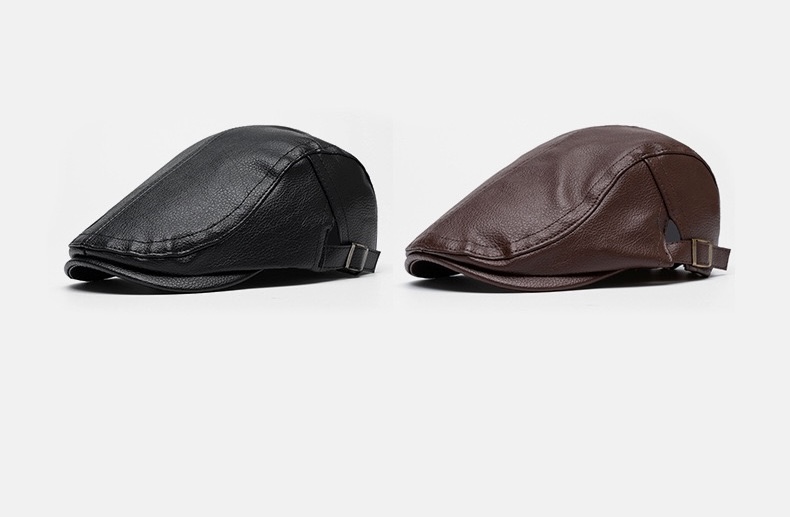 Mũ da trung niêm Beret thời trang thu đông