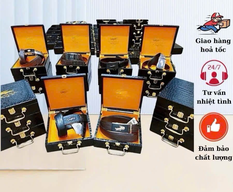 Thắt lưng da cá sấu hàng đẹp loại 1 có hộp đựng đẹp chuẩn như hình ảnh