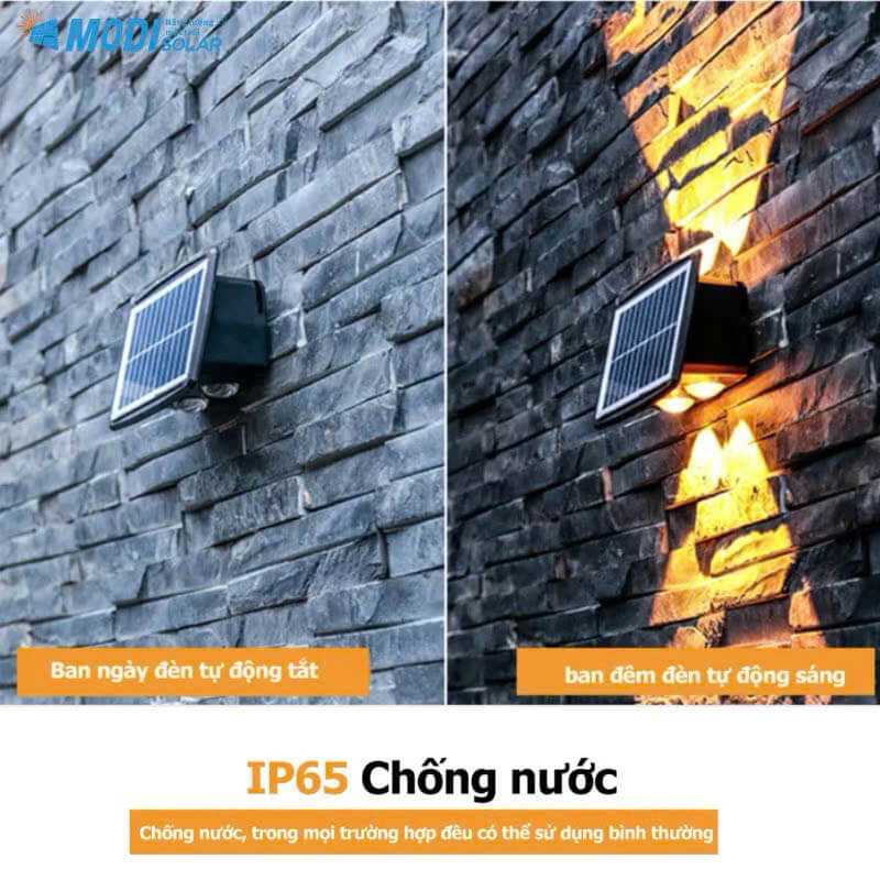 Đèn Hắt Tường Năng Lượng Mặt Trời MODI SOLAR, Đèn Led Gắn Tường Năng Lượng Mặt Trời Chống Nước combo