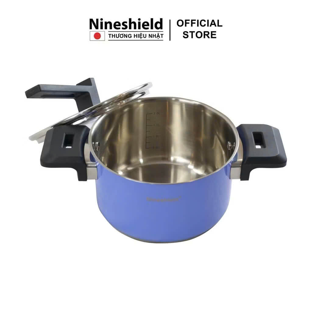 Set Nồi Chảo Chống Dính Nineshield KB BNI66 6 Món , Inox 304 Cao Cấp Độ Bền Cao,