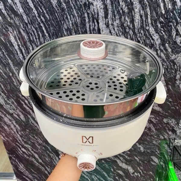Nồi Lẩu Điện Đa Năng Mandeli 2 Tầng, Tiện Lợi Cho Mọi Món Ăn, trong gia đình