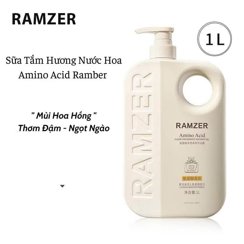 Sữa tắm nước hoa RAMZER  dưỡng ẩm thơm lâu và sạch da hiệu quả cao cấp combo 1 bộ