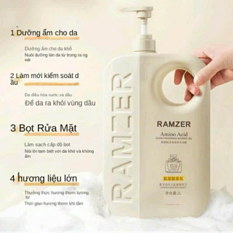 Sữa tắm nước hoa RAMZER  dưỡng ẩm thơm lâu và sạch da hiệu quả cao cấp combo 1 bộ