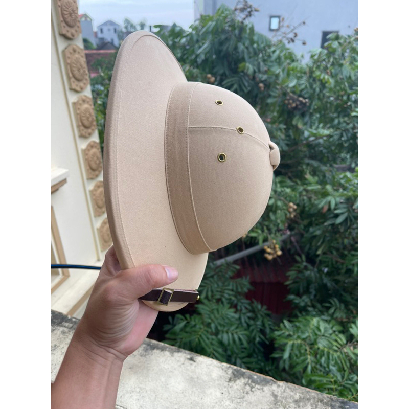 Mũ vành rộng cốt nhựa bọc vải kaki phong cách lịch lãm sang trọng