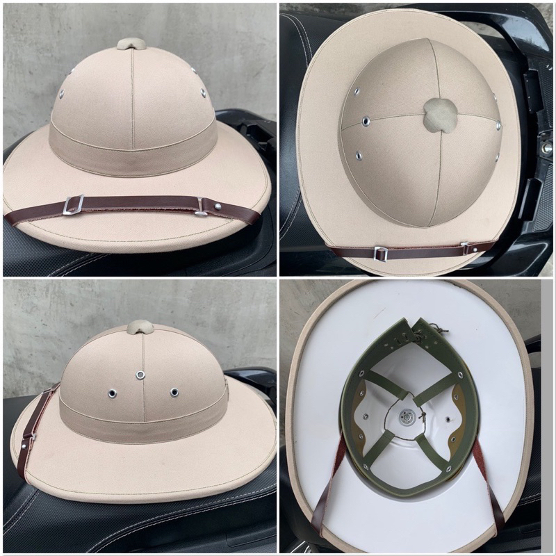 Mũ vành rộng cốt nhựa bọc vải kaki phong cách lịch lãm sang trọng